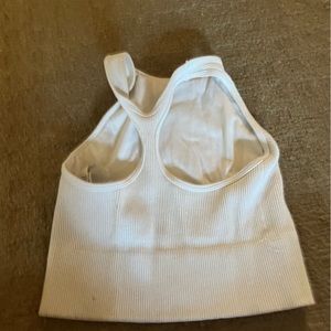 White, athletic sports bra top